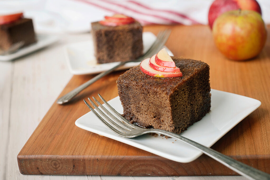 Honey and Spice Cake on square plate