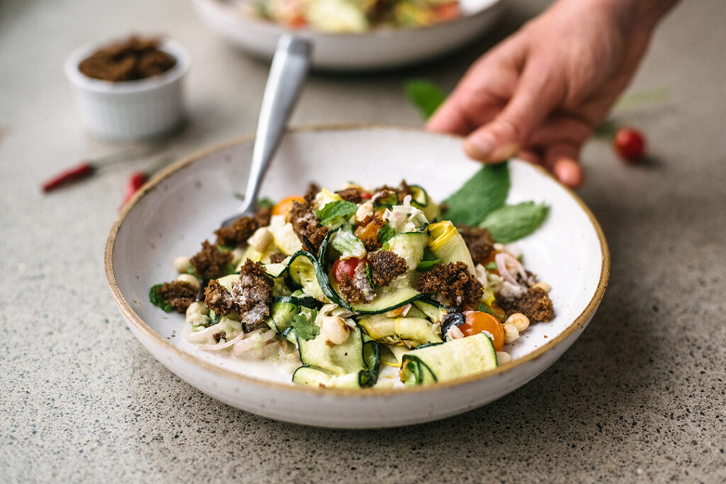 Autumn Zucchini Salad made with Teff
