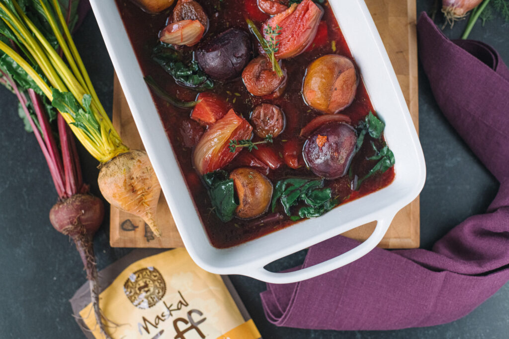 Gluten-Free Braised Beets Recipe with Teff Grain
