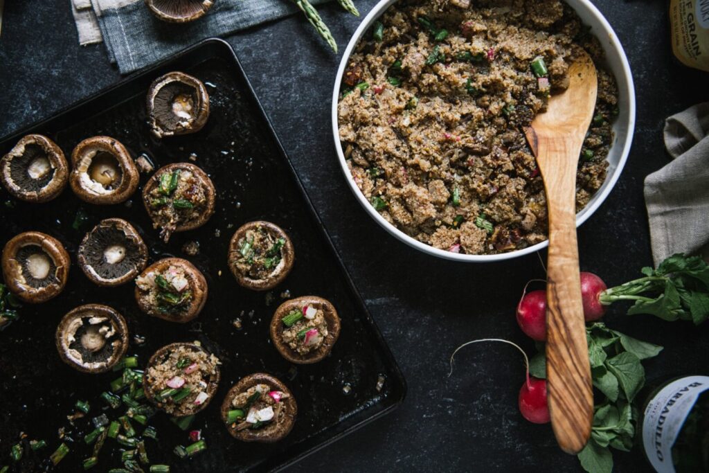Gluten-Free Mushrooms Recipe - Teff Stuffed Mushrooms