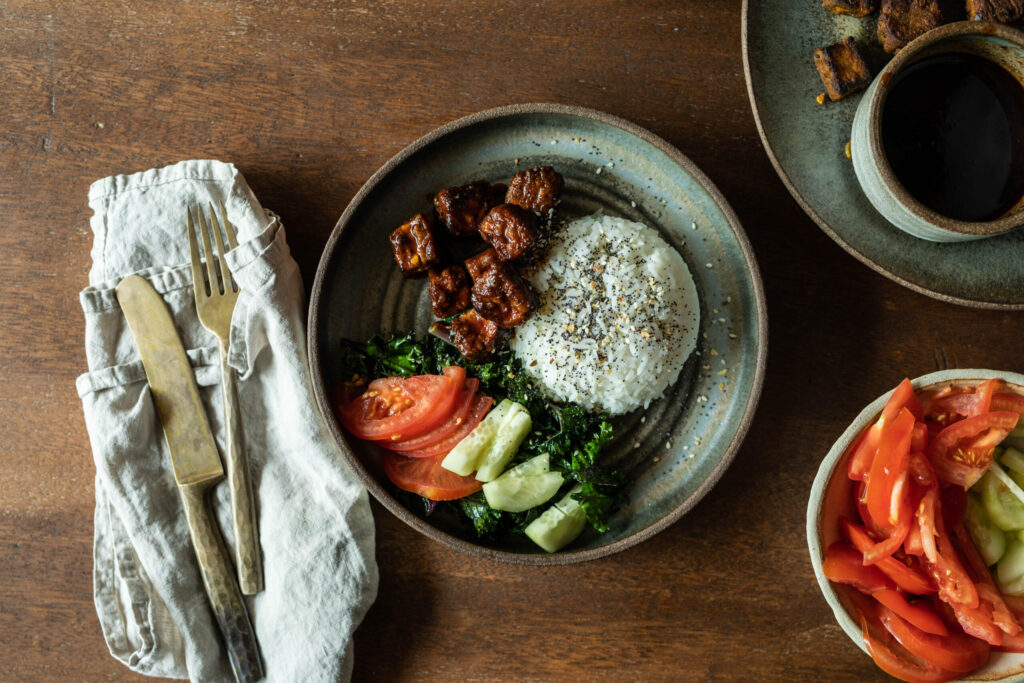 Gluten-Free Crispy Tofu with Chipotle Glaze in bowl