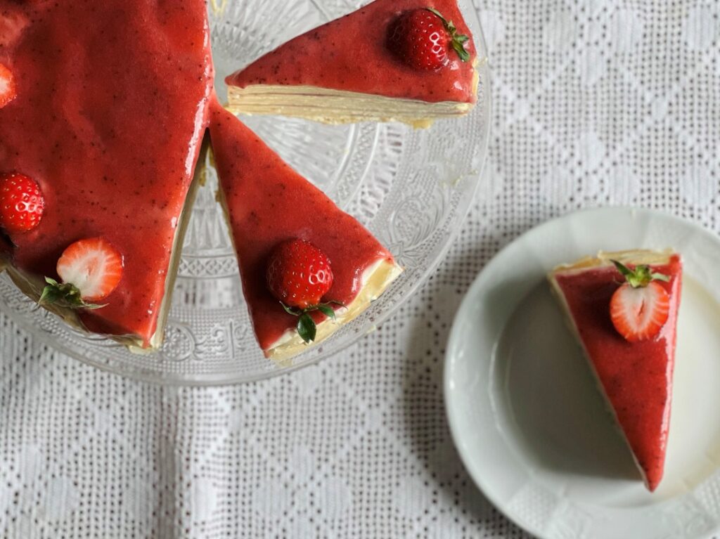 Strawberry and Cream Crepe Cake