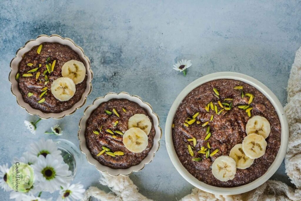 Gluten-Free Teff Kheer topped with sliced bananas