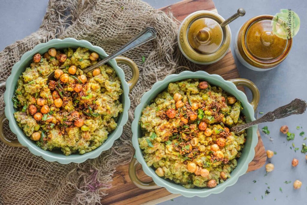 Teff Quinoa Khichdi served in bowls